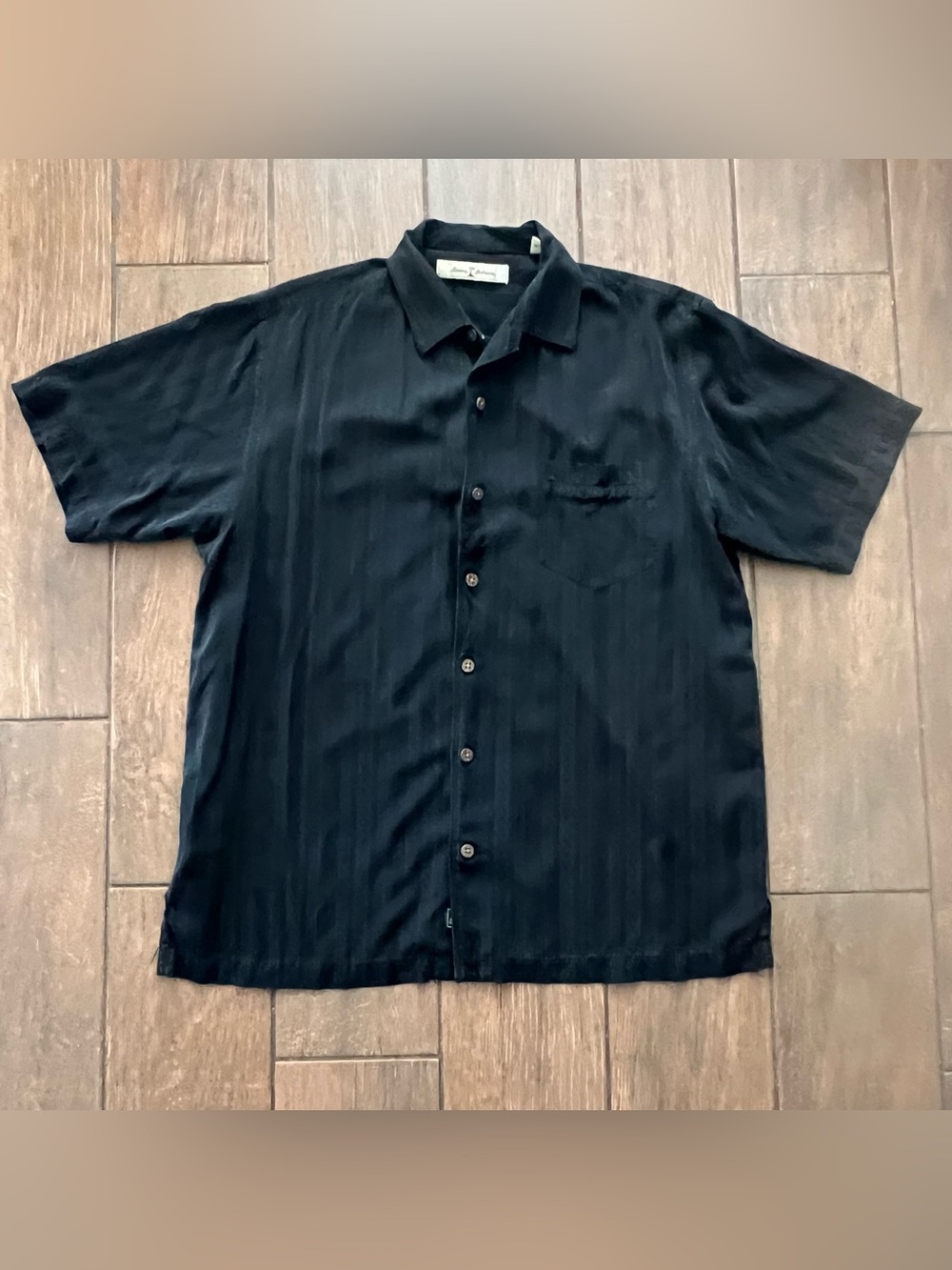 Tommy Bahama Black Silk Shirt Short Sleeve Shirt size M